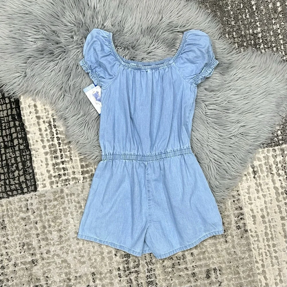 GAP Girl's Soft Short Puff Sleeve One Piece Shorts‎ Romper Size 10/12 NWT